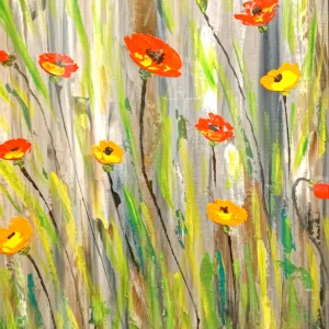 Dancing Poppies (Black Frame)