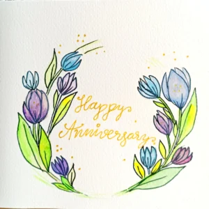 A BLOOMING ANNIVERSARY (CARD)
